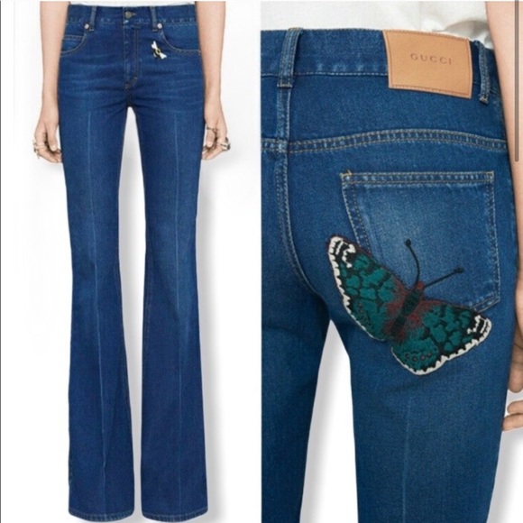Gucci Denim - Gucci Embroidered Butterfly Jeans